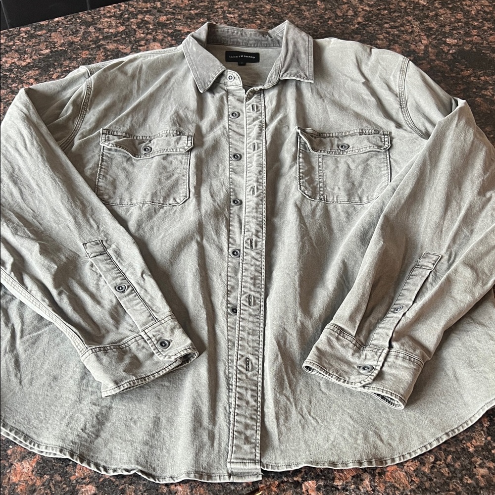 Lucky Brand Green Button-Front Shirt XL
